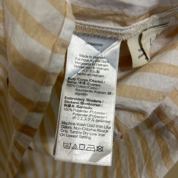 Madewell Embroidered Lakeline Popover Oversized Shirt in Stripe Womens Small - Picture 7 of 9